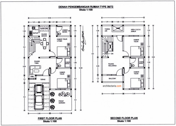 Contoh denah rumah 590x423 Menentukan Gambar Denah Rumah Idaman yang Nyaman