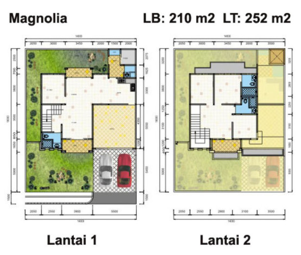 Denah rumah minimalis 2 lantai 590x499 Denah Rumah Minimalis untuk Rumah 1 Lantai dan 2 Lantai