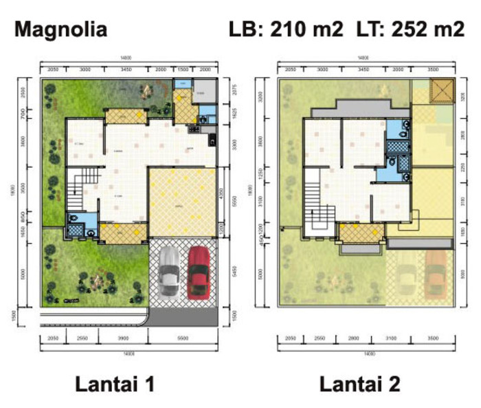 Denah rumah minimalis 2 lantai