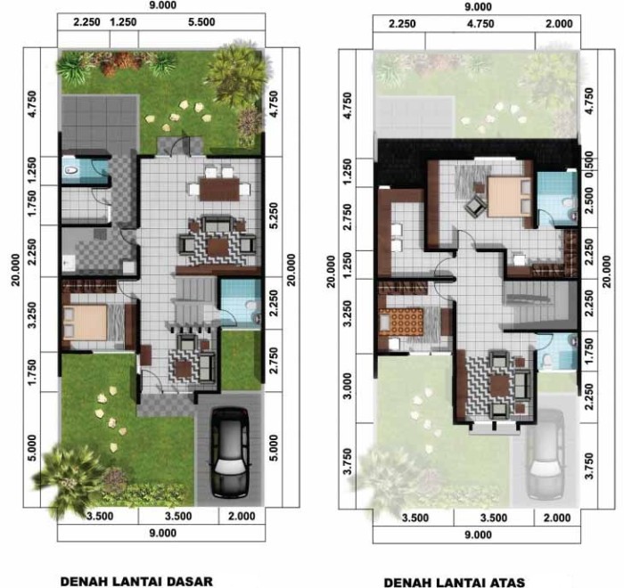 Denah rumah minimalis modern