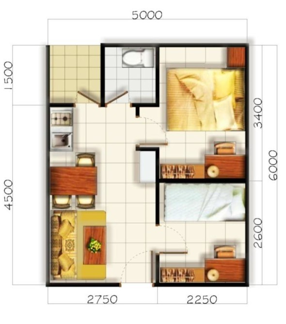 Denah rumah modern 590x667 Denah Rumah Modern Minimalis dengan Desain Menarik