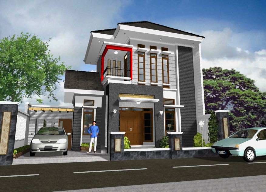 contoh desain rumah kos 2 lantai