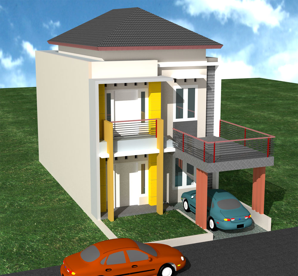 desain rumah 2 lantai 4 kamar tidur