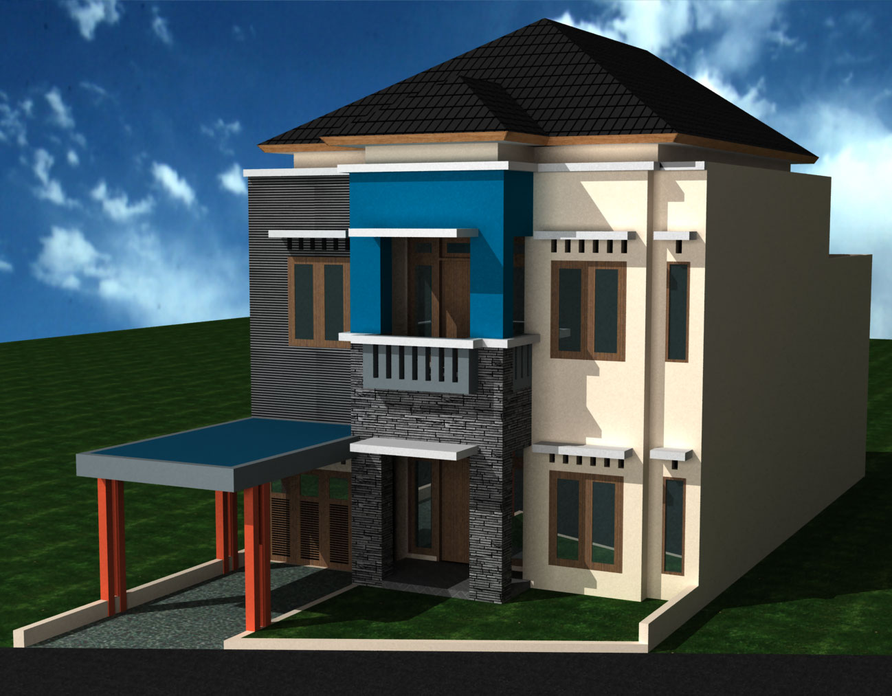 desain rumah 2 lantai type 36