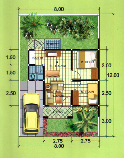 gambar denah rumah sederhana