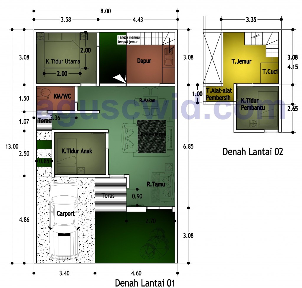 gambar denah rumah type 36