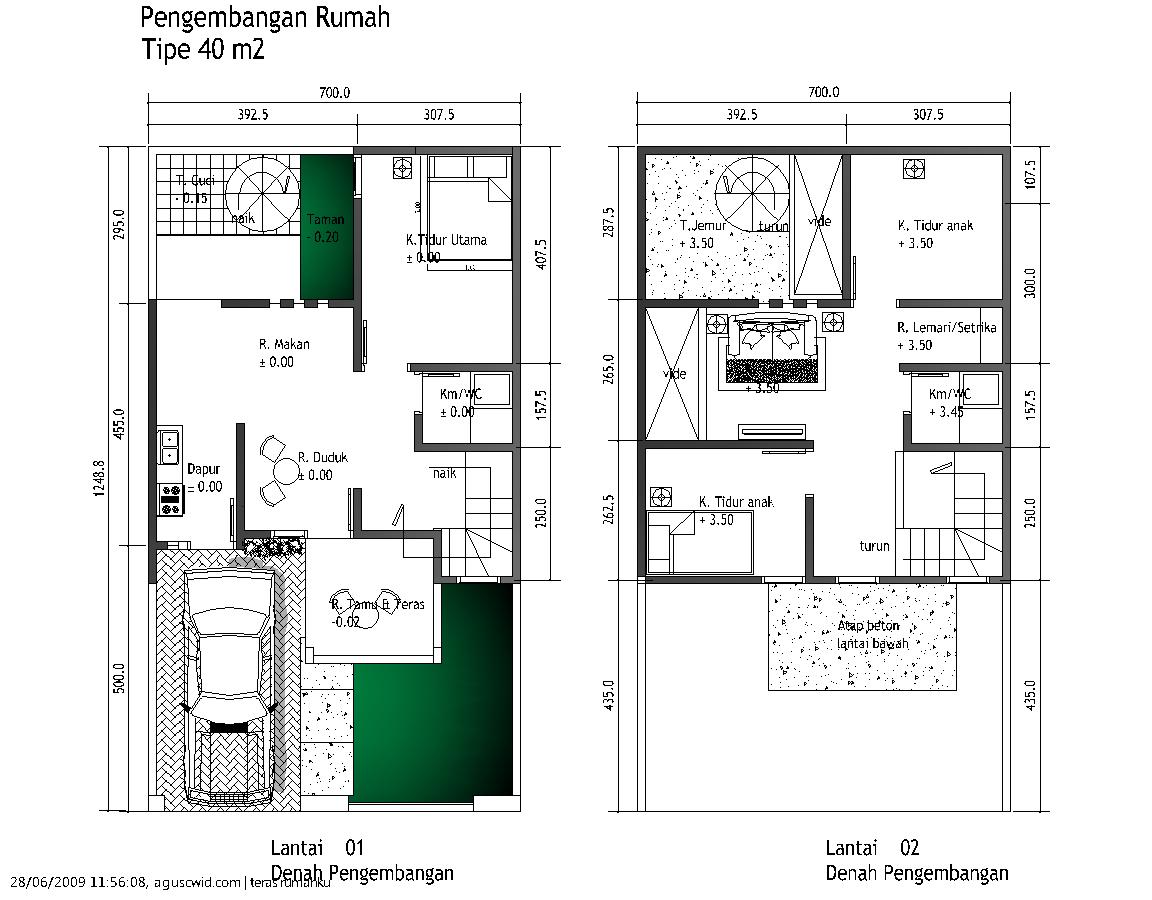 gambar denah rumah type 45